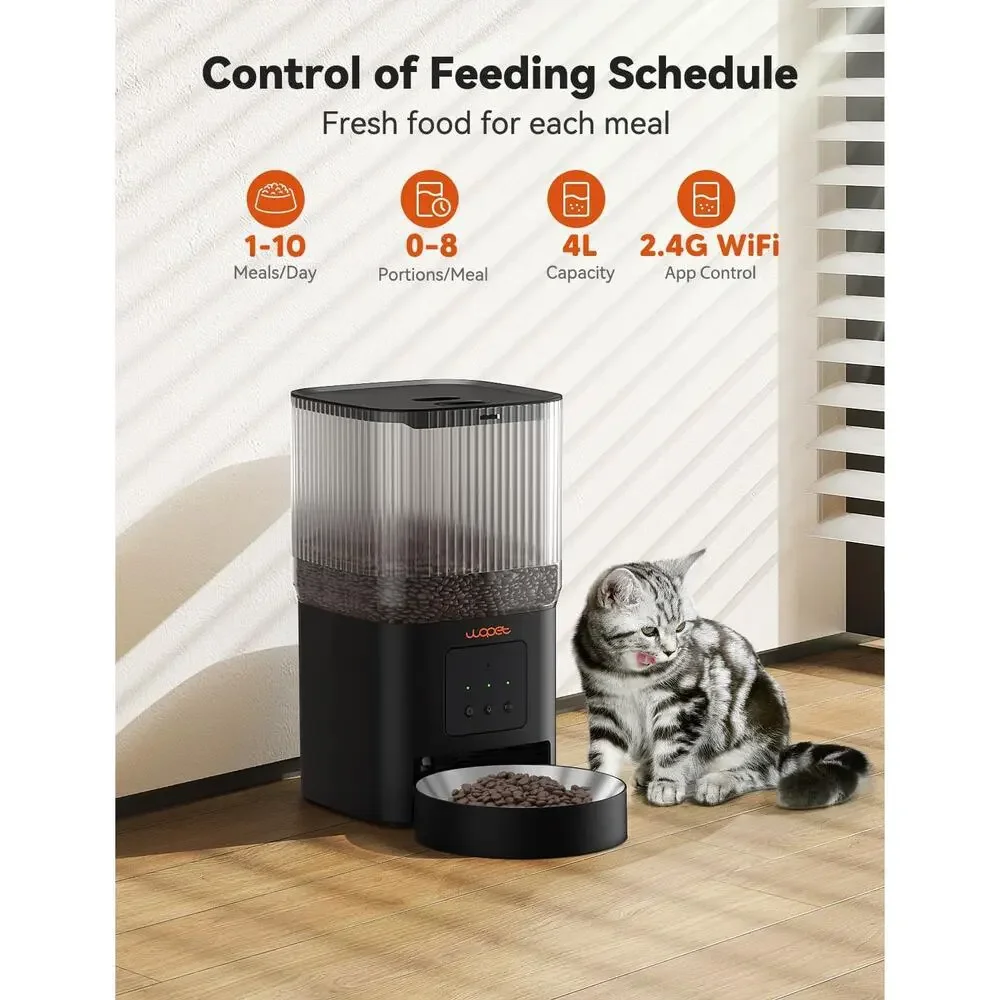 WOPET Automatic Cat or dog Feeder, WiFi with APP Control for Remote Feeding,